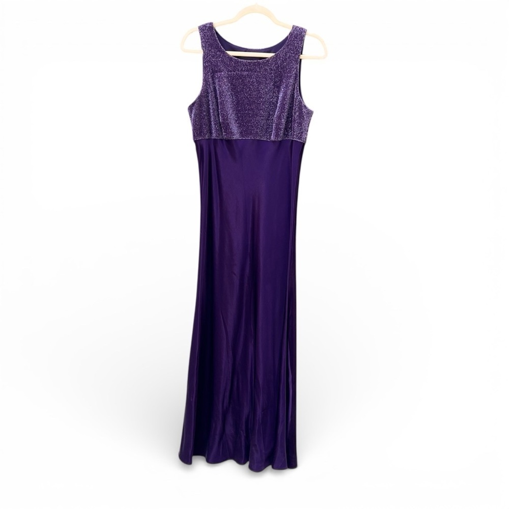 vintage 90s purple glitter celestial maxi dress